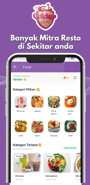 Quickgo Ladies - Ojek & Food Screenshot 2