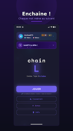 chainL - Jeu de Mots en Chaîne Screenshot 1