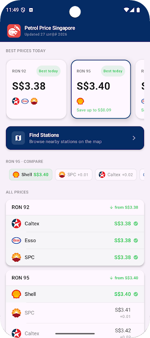 Petrol Price Singapore Screenshot 0