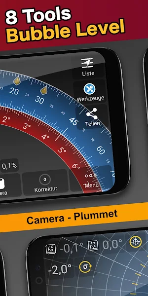 Measure App - Bubble Level, Clinometer, Protractor Screenshot 1