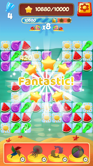 Beach Party Blast: Match 3 Puzzle Rescue Game Screenshot 1
