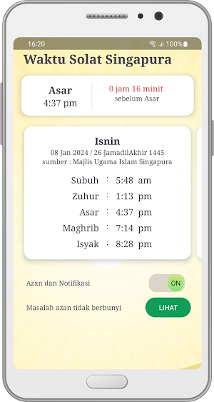 Waktu Solat Singapore Screenshot 0