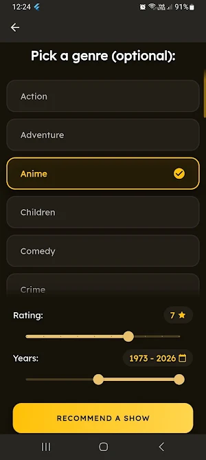 Swohz: AI TV Show Discoveries Screenshot 1