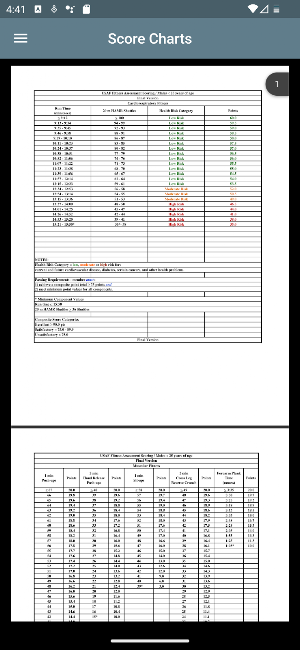 USSF/USAF PFA Calculator Screenshot 2