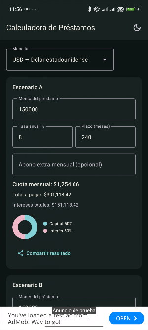 Calculadora de Prestamos Screenshot 1