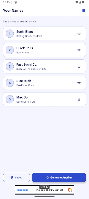 NameGen AI - Business Name Screenshot 1