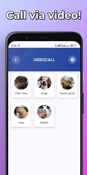 Funny Animals Fake Call & Chat Screenshot 1