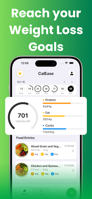 CalEase : AI Calorie Tracker Screenshot 1