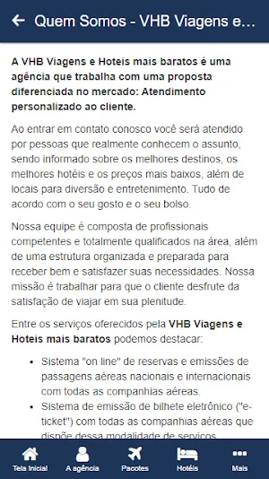 VHB Viagens e Hotéis Screenshot 1