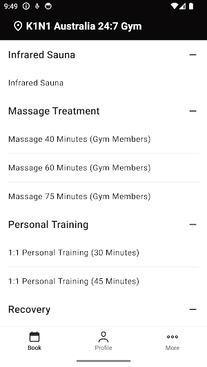 K1N1 Australia 24:7 Gym Screenshot 1
