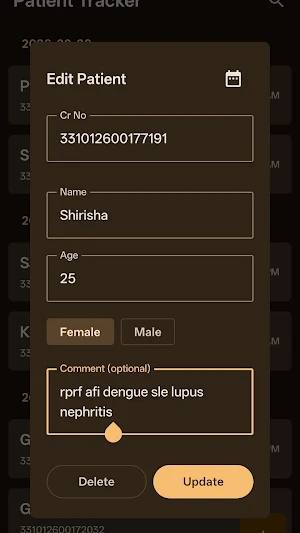 Patient Tracker Screenshot 2