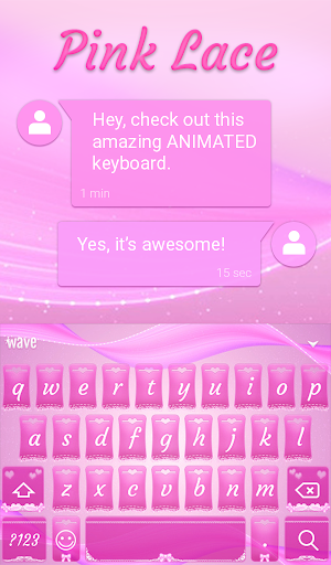 Pink Lace Animated Keyboard Screenshot 2