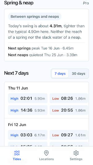Tide Time Checker Screenshot 2