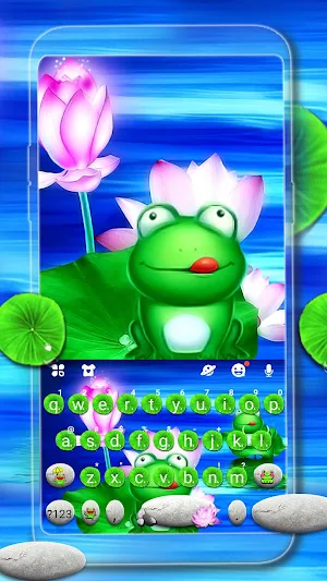 Cute Frog 3D Keyboard Backgrou Screenshot 0