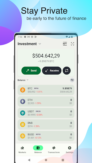 Bitcoin Wallet & Crypto Market Screenshot 1