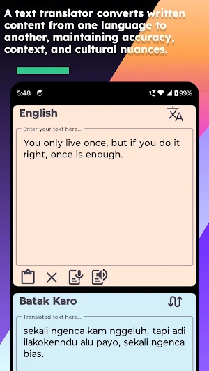 English Batak Karo Translate Screenshot 2