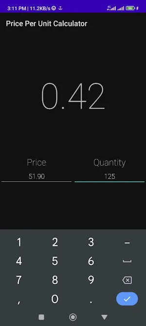 Price Per Unit Calculator Screenshot 3
