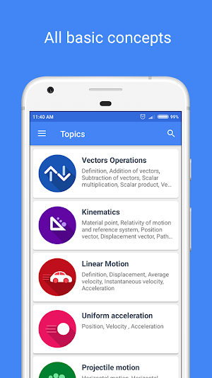 Physics Pro 2020 - Notes, Dictionary & Calculator Screenshot 1