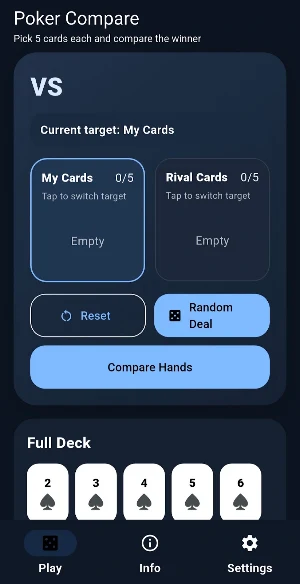 Poker Hand Winner Compare Screenshot 0