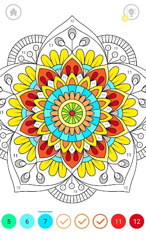 Mandala Color by Number - Mandala Coloring Book Screenshot 1