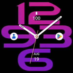 Strong Pink Purple Watch Face Screenshot 3