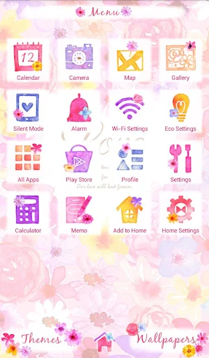 Heart in Flowers +HOME Theme Screenshot 1