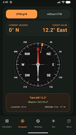 Compass Declination Bearings Screenshot 2