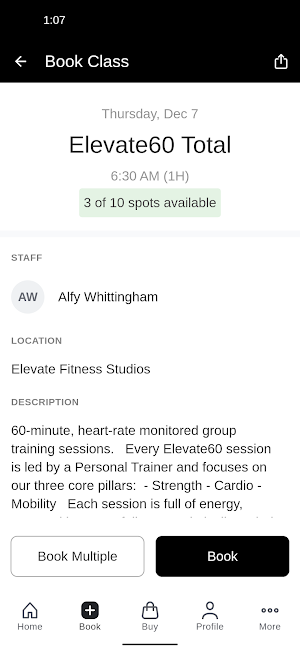 Elevate Fitness Studios Screenshot 2