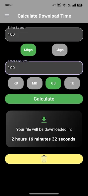 Download Time Calculator Screenshot 2