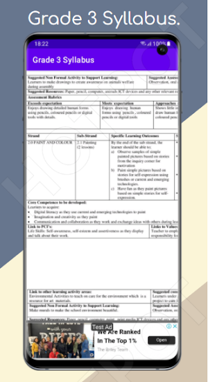 Grade 3 CBC Syllabus. Screenshot 3
