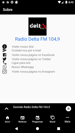 Rádio Delta FM 104,9 Screenshot 2