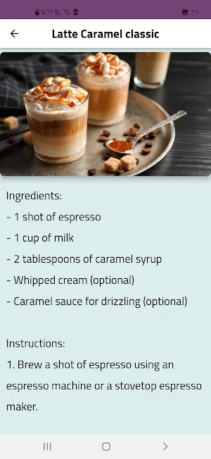 Latte Caramel Recipes Screenshot 2