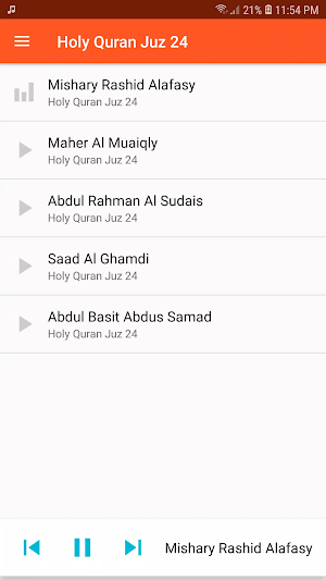 Holy Quran Juz 24 MP3 Screenshot 1
