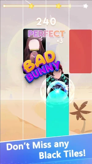BAD BUNNY Piano Tiles Screenshot 3
