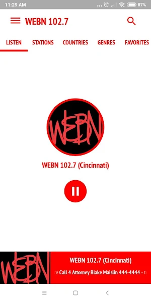 WEBN 102.7 Screenshot 0