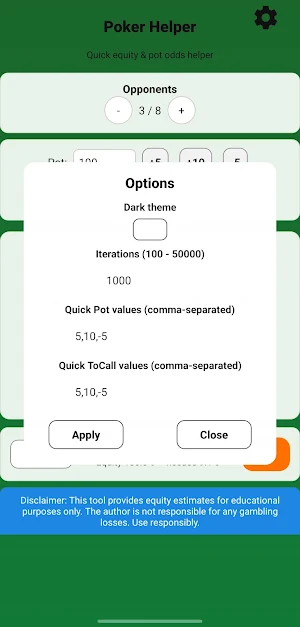 my poker helper Screenshot 0