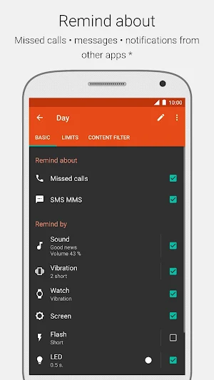 Missed call reminder, Flash on call Screenshot 1