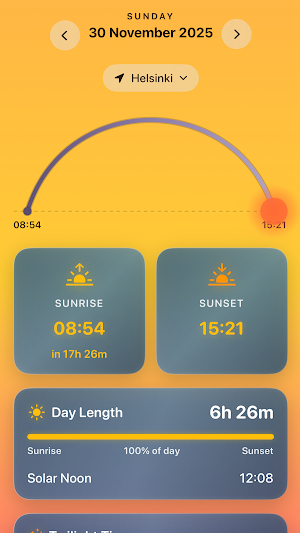 Sunrise & Sunset Planner Screenshot 2