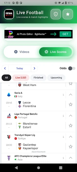 Live Football Matches Screenshot 1