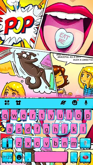 Comic Lips Pop Graffiti Keyboard Theme Screenshot 0