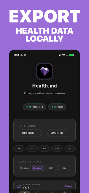 Health.md – Health Data Export Screenshot 3