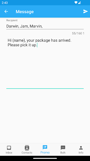 Bulk Messages from Excel/CSV Screenshot 0