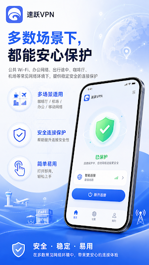 速跃VPN - 简单稳定连接，安全快速高清 Screenshot 1
