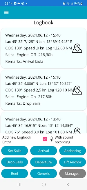 Sailing Trip Manager Screenshot 1