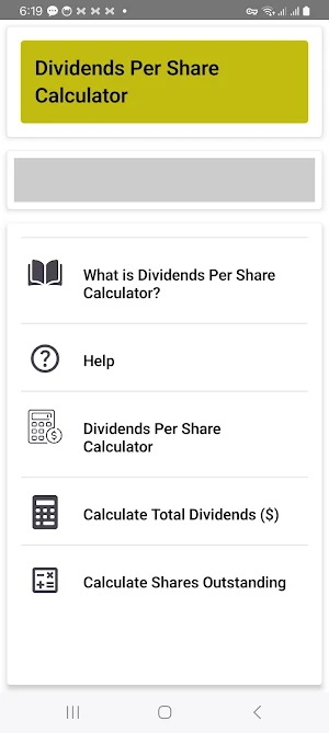 Dividends Per Share Calculator Screenshot 0