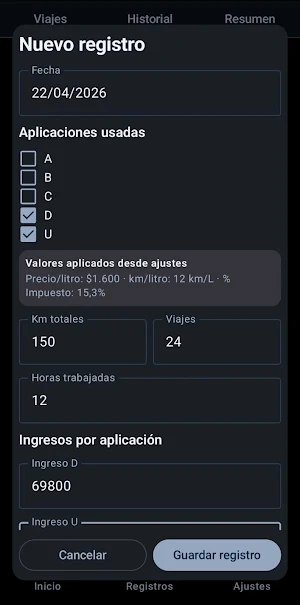 Radar de Viajes – Conductores Screenshot 2