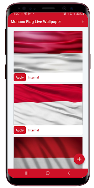 Monaco Flag Live Wallpaper Screenshot 0