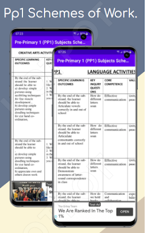 PP1 Schemes of work. Screenshot 2
