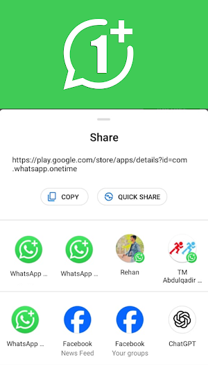 1 Time Messenger for WhatsApp Screenshot 3