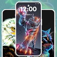 Neon Animals Wallpaper 4K